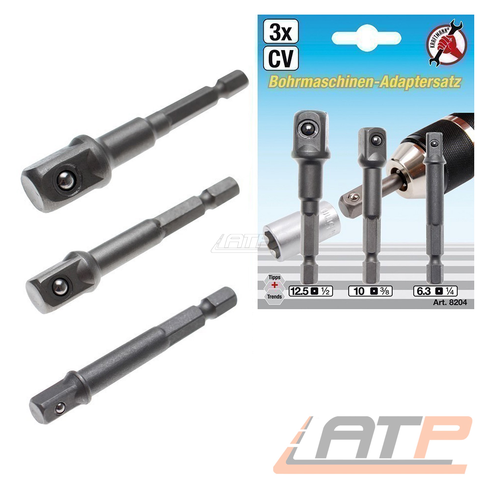 BGS STECKSCHLÜSSELADAPTER-SATZ STECKNUSS SET AKKUSCHRAUBER 3-TLG 31965108