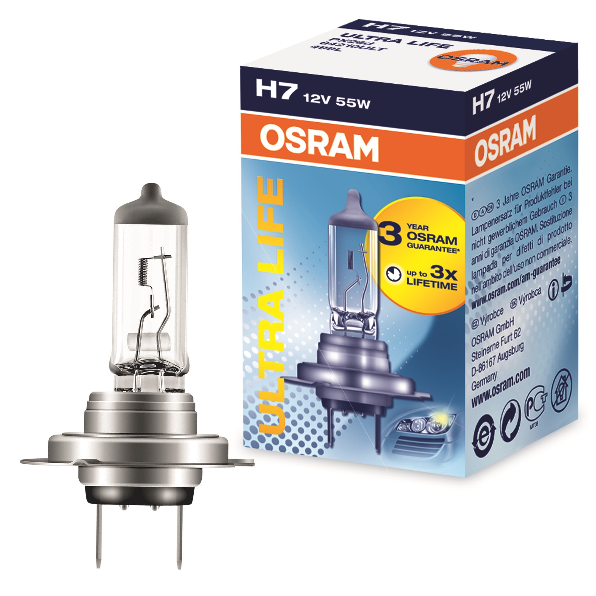 Osram Halogenlampe H Ultra Life V W Scheinwerferlampe Autolampe