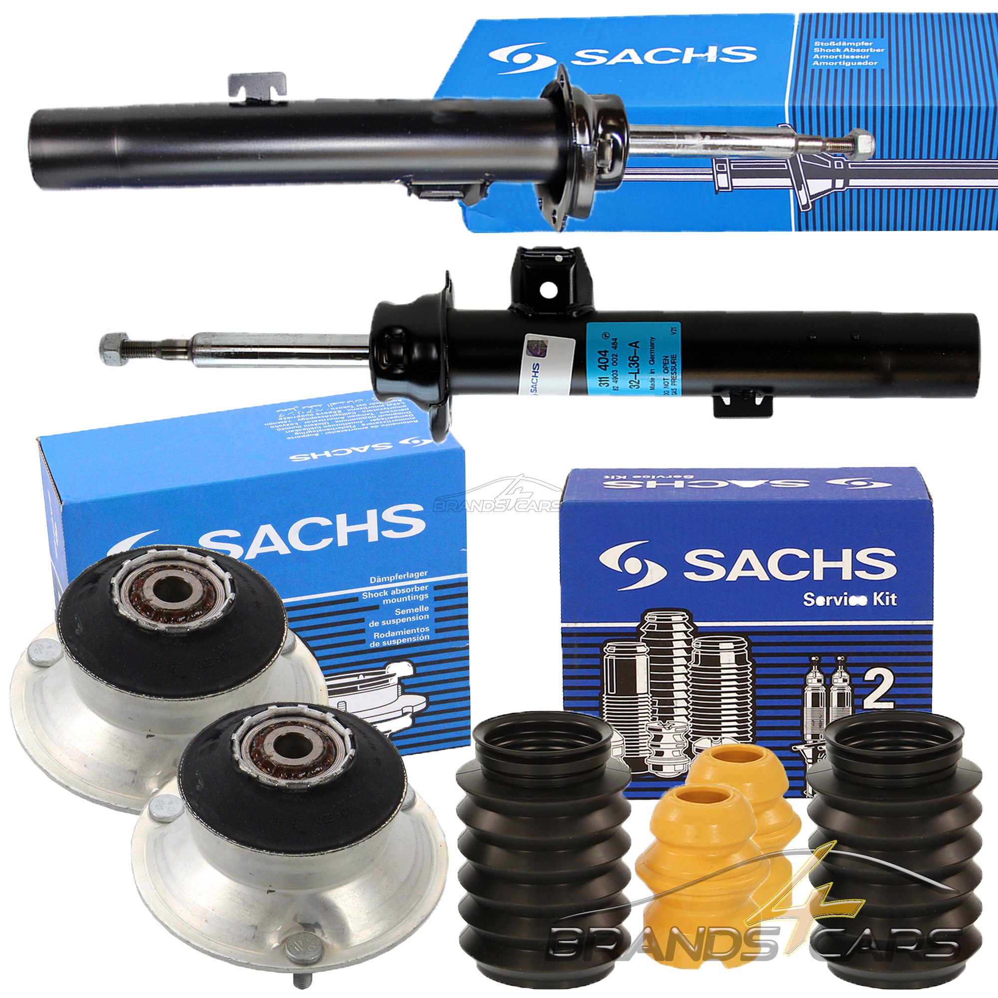 SACHS 2x STOSSDÄMPFER STOßDÄMPFER GASDRUCK DOMLAGER STAUBSCHUTZ VORNE