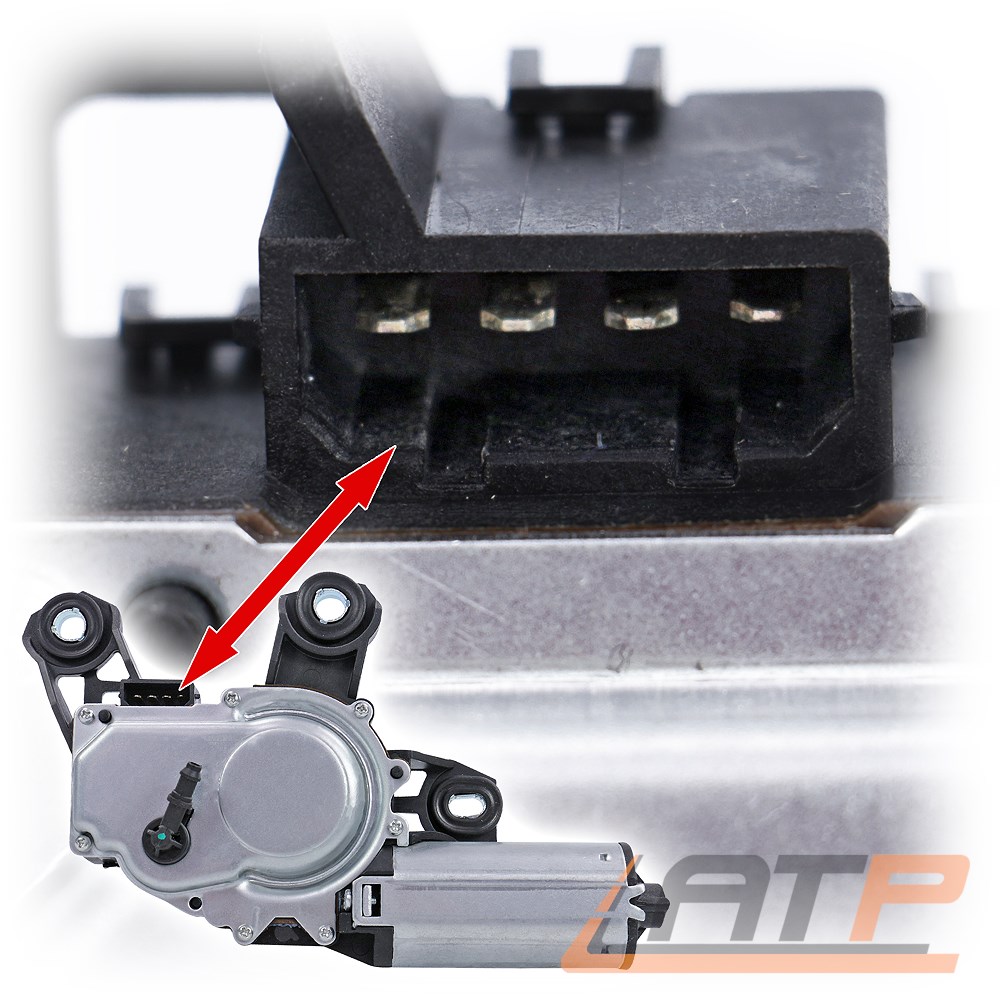Wischermotor Heckscheibenwischer mit Spritzdüse VW Polo 9N 6Q6955711B *Neuteil*