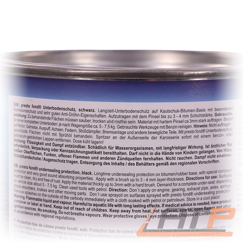 3x 2,5kg PRESTO UNTERBODENSCHUTZ UBS BITUMEN STREICHBAR 603260 PINSELDOSE