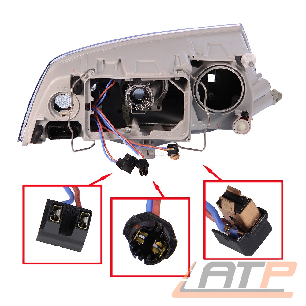 2x SCHEINWERFER H7/H1 XENON-LOOK MIT STELLMOTOR LINKS RECHTS SKODA ...