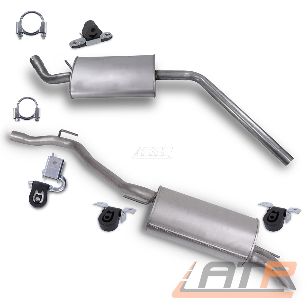 Auspuff Schalldämpfer Set VW T4 | Mittelschalldämpfer + Endschalldämpfer | Mit Montagematerial