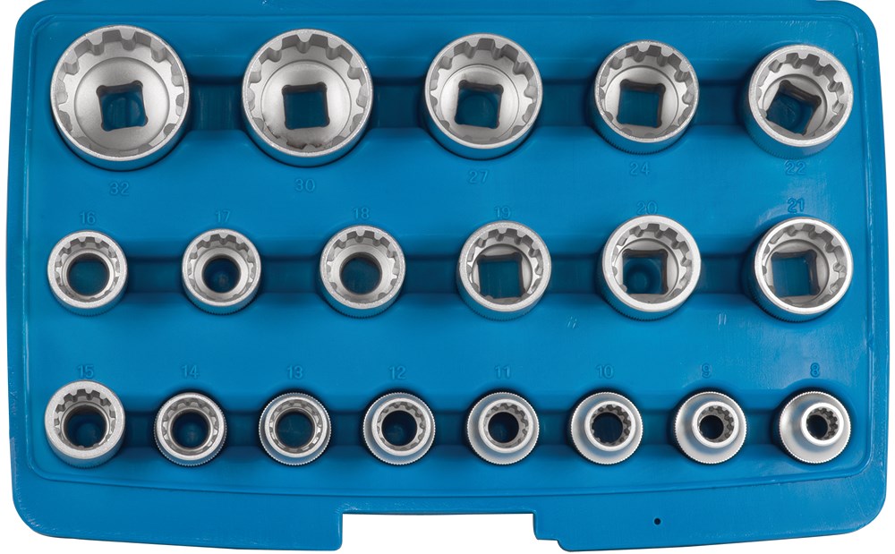 SW STAHL Steckschlüsseleinsätze, 1/2", Multi-Profil, 8-32 mm, 19-teilig - Bild 1 von 1