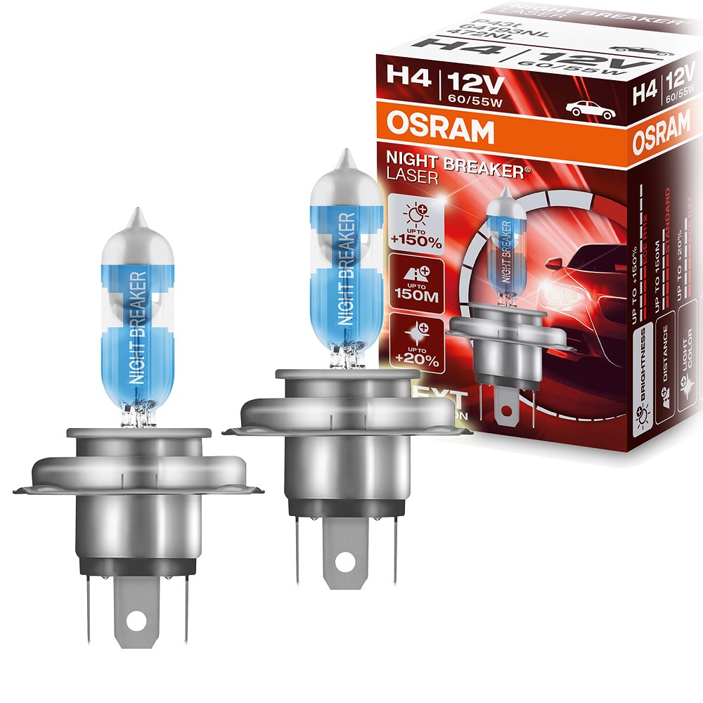 2x OSRAM NIGHT BREAKER® LASER H4 NEXT GENERATION HALOGEN ...