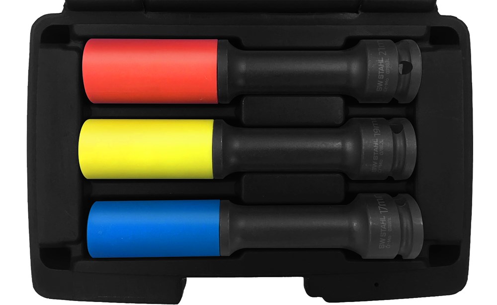 Silverline Radmutterneinsätze, 3-teilig – 17, 19, 21 Mm, Chrom-molybdän, Mit Aufbewahrungskoffer