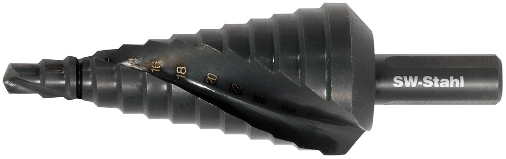 SW STAHL Stufenbohrer, HSS-G TiN, 6-30 mm, Spiralform - Bild 1 von 1