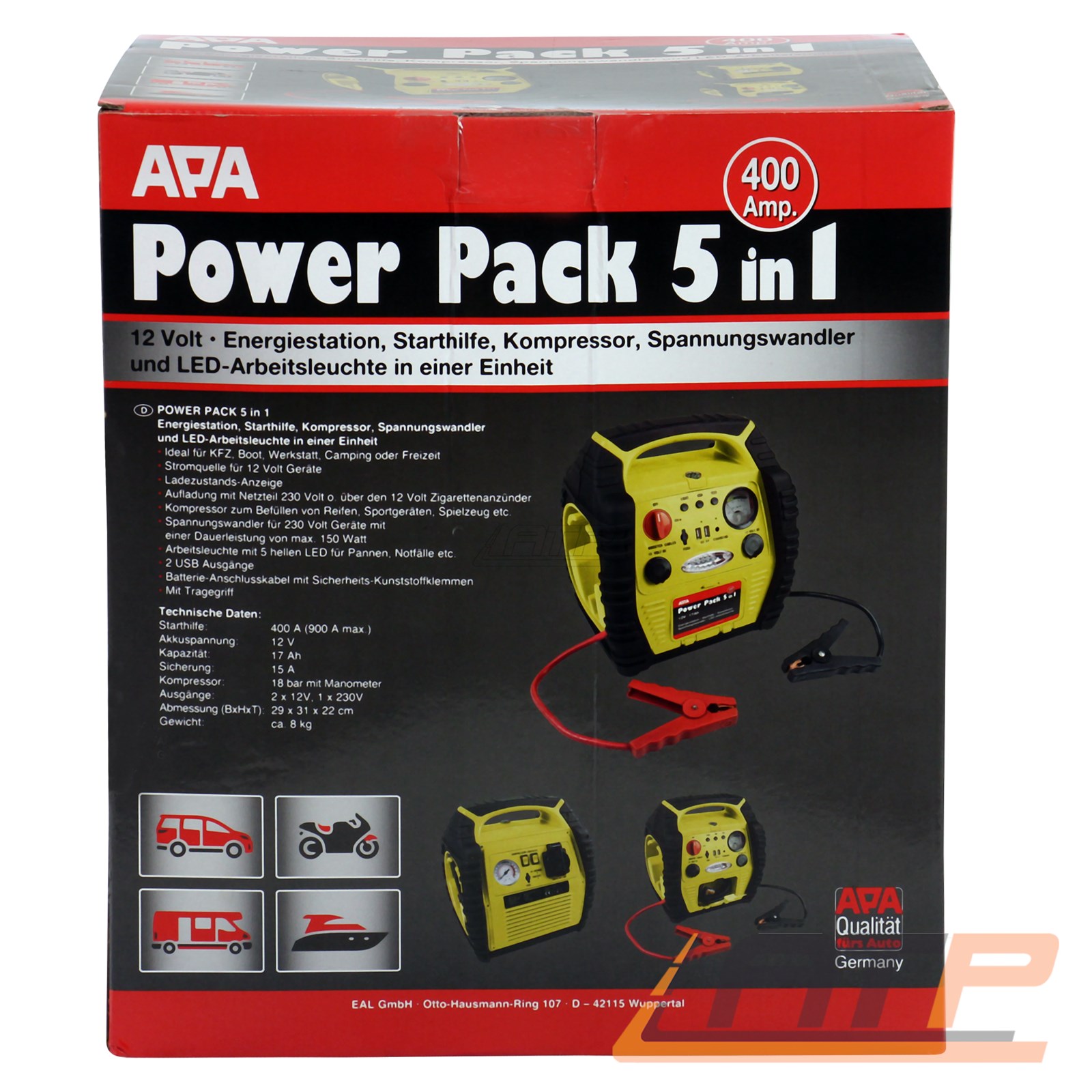 Apa Akku Power Pack In V A Powerstation Starthilfe Nv Kompressor Ebay