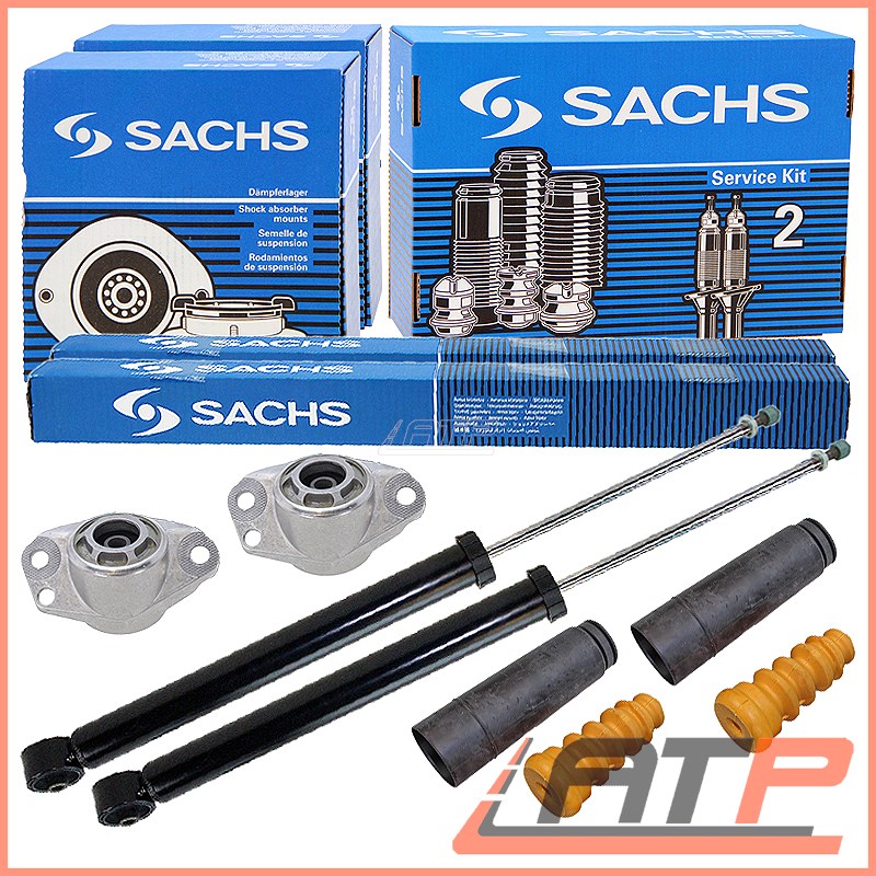 2X SACHS SHOCK ABSORBER GAS+TOP STRUT MOUNTING+DUST COVER SKODA OCTAVIA 1U 98-10