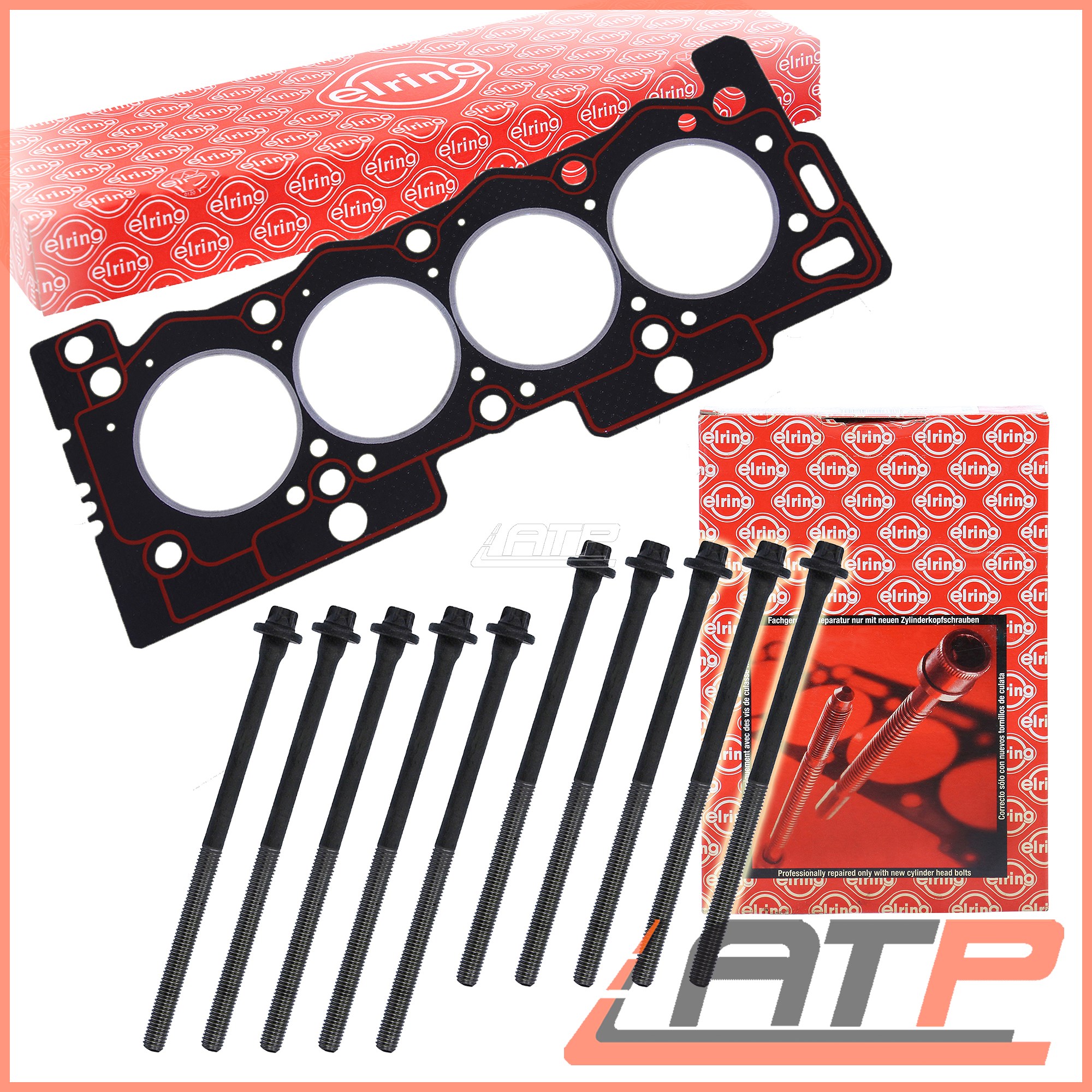 1X ELRING CYLINDER HEAD GASKET +BOLTS CITROEN AX 11 14 1.3 8697 BX 11