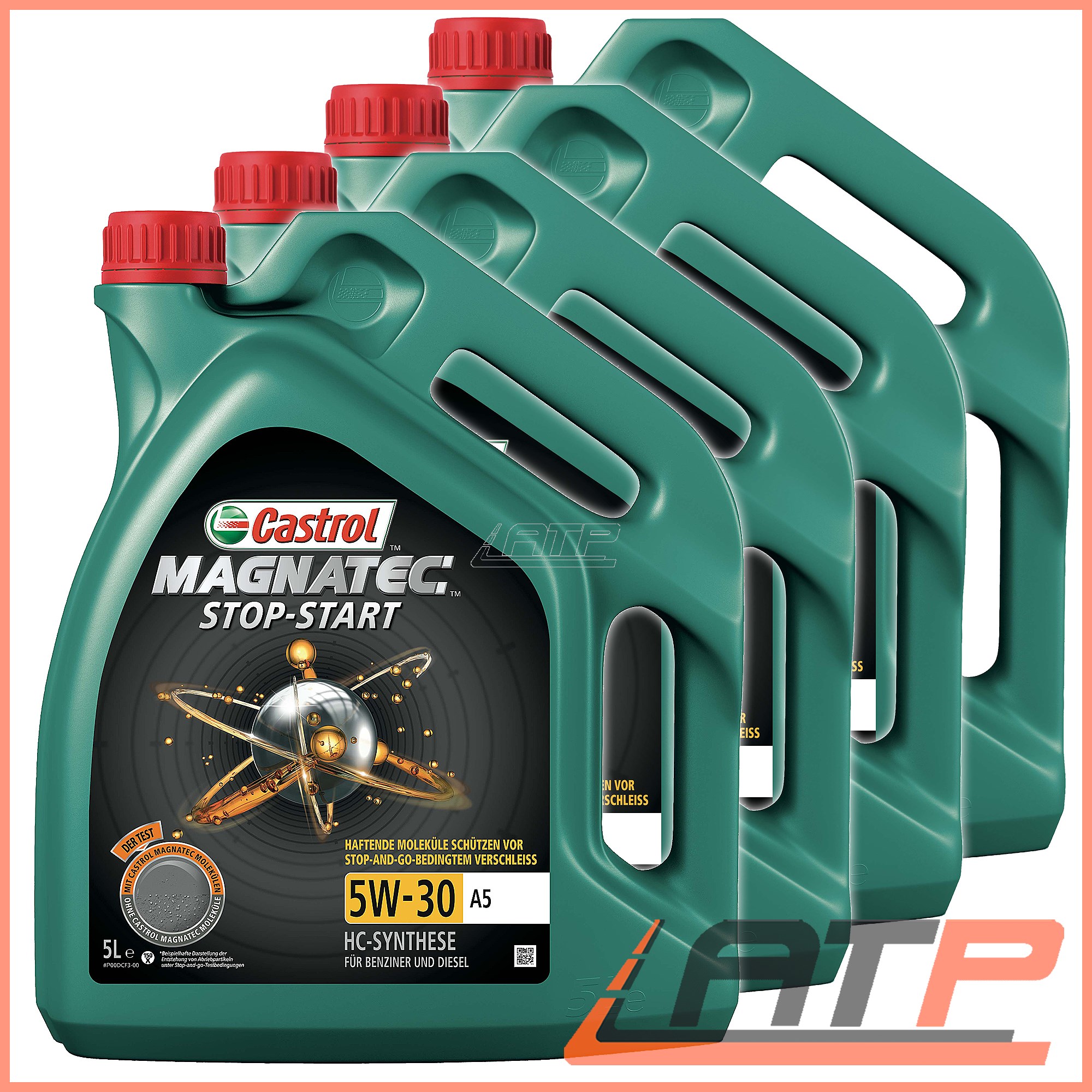 4X 5 L = 20 L CASTROL MAGNATEC STOP-START 5W-30 A5 CAR ENGINE OIL WSS ...