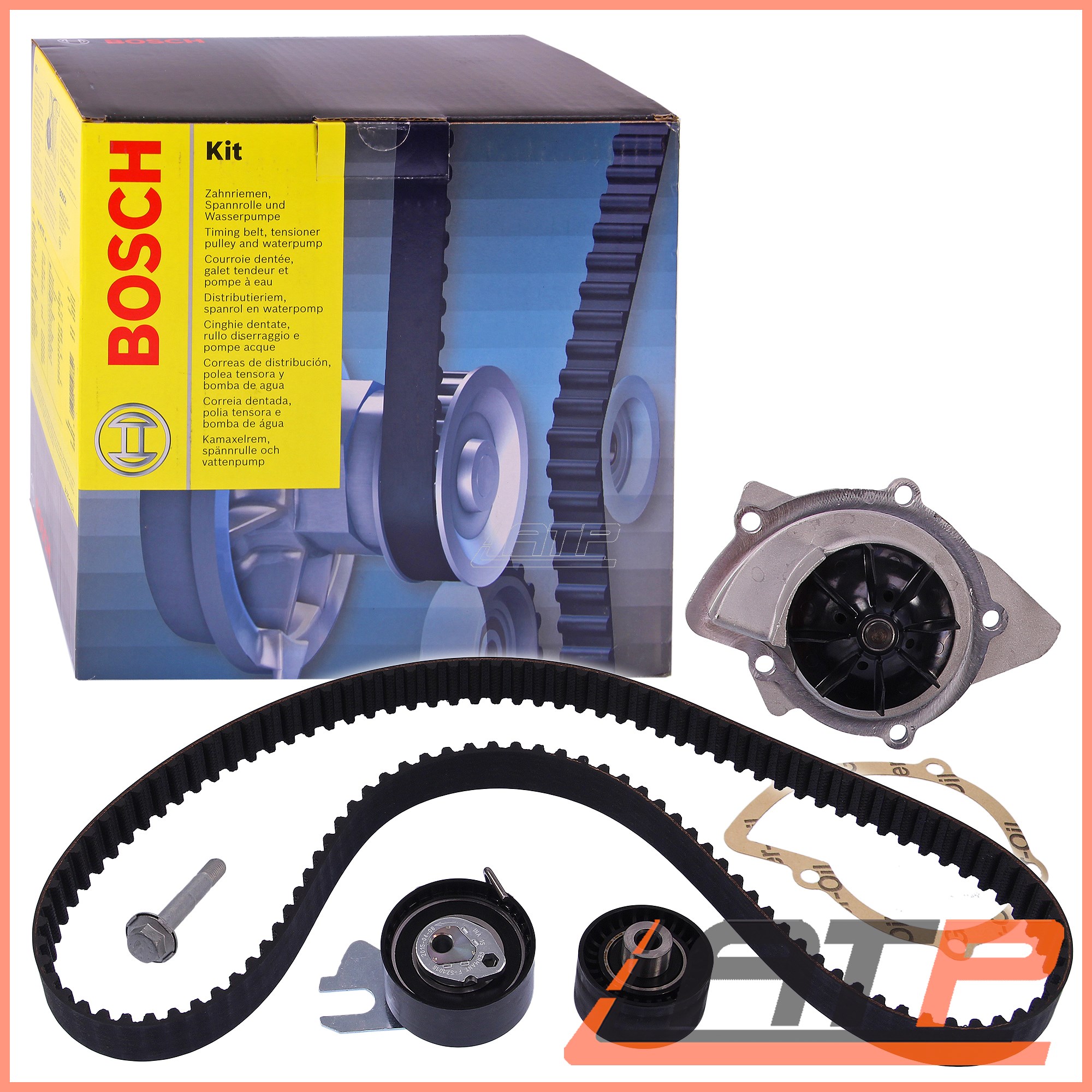 A-Premium Timing Belt Kit With Water Pump For Ford 1.6L DOHC Engines - Fits Escape, Fusion, Transit Connect & Fiesta Models