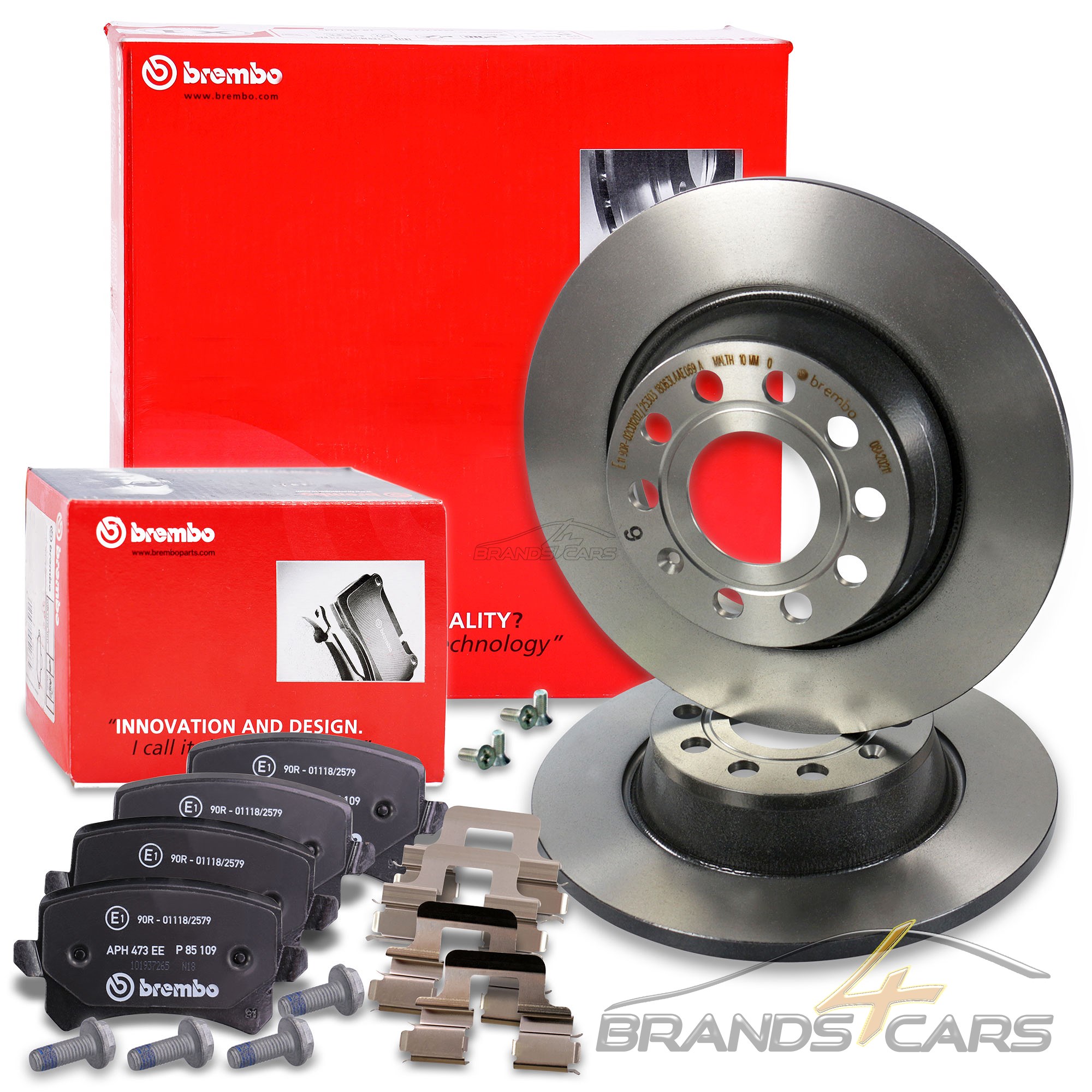 BREMBO COATED BREMSSCHEIBEN Ø282 VOLL+BELÄGE HINTEN VW TIGUAN 5N BJ AB