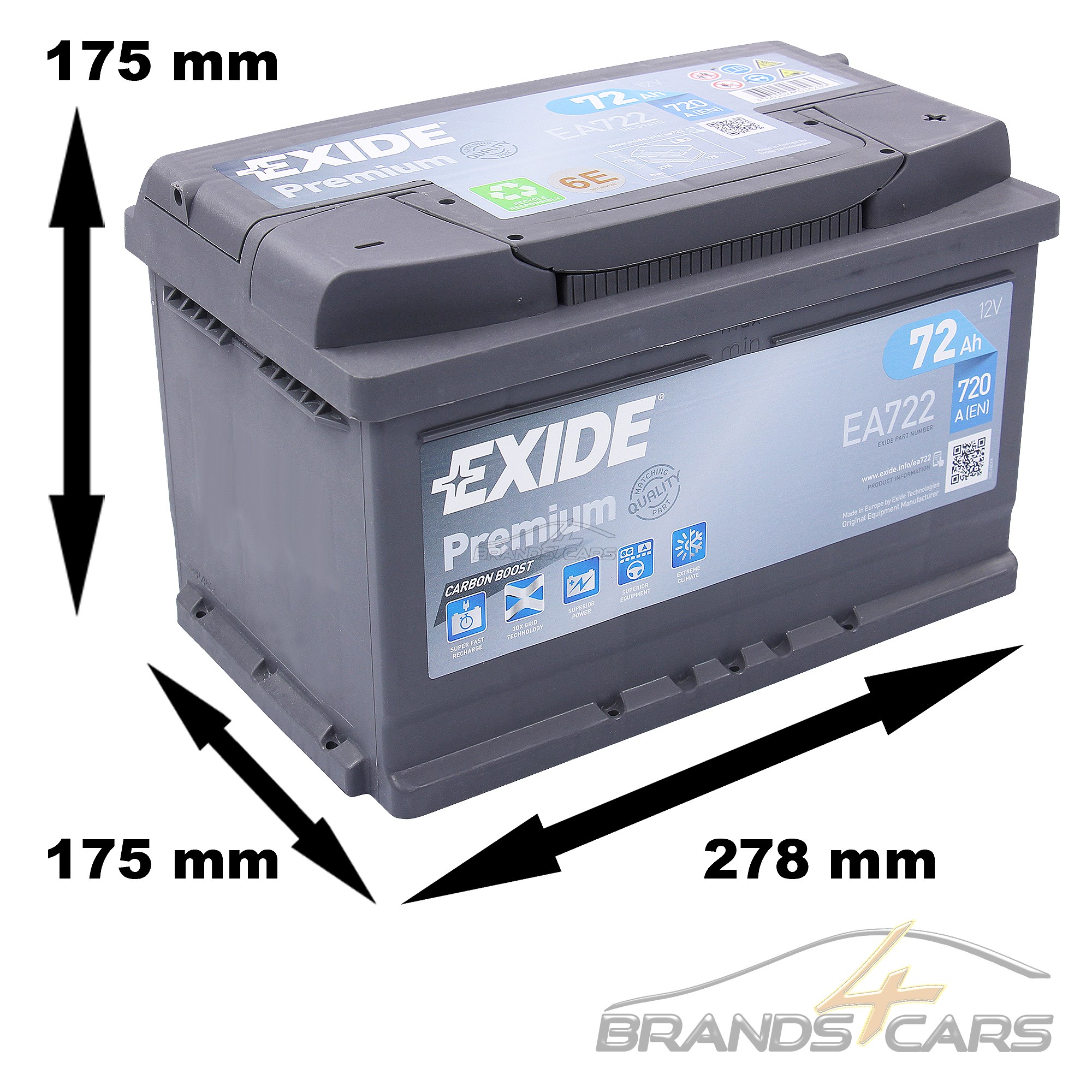 Аккумулятор exide 72ah. Exide premium 72ah. exide ea722. exide ea722 premium carbon boost. ea722 exide аккумуляторная батарея premium [12v 72ah 720a b13].