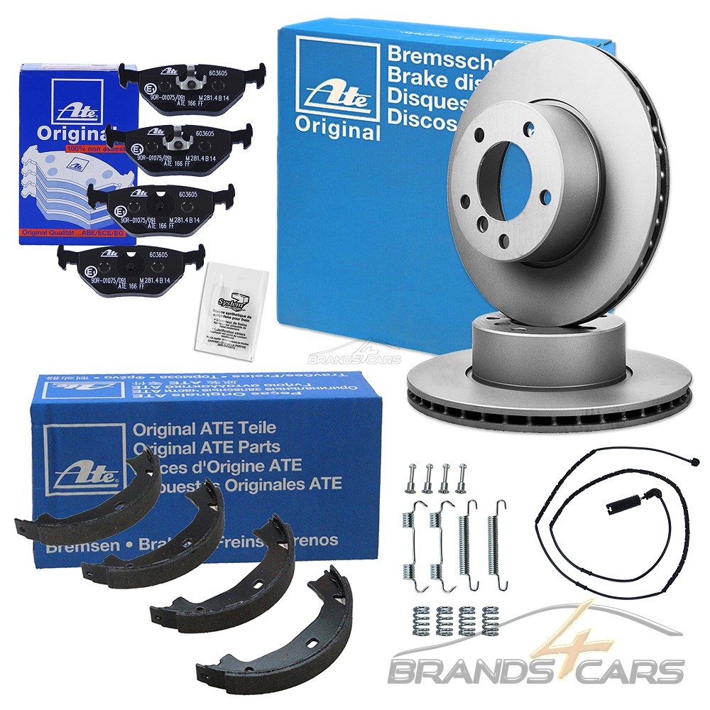 ATE BREMSSCHEIBEN BELÄGE+WK+BACKEN+ZUBEHÖR VORNE+HINTEN FÜR BMW 3-ER E46
