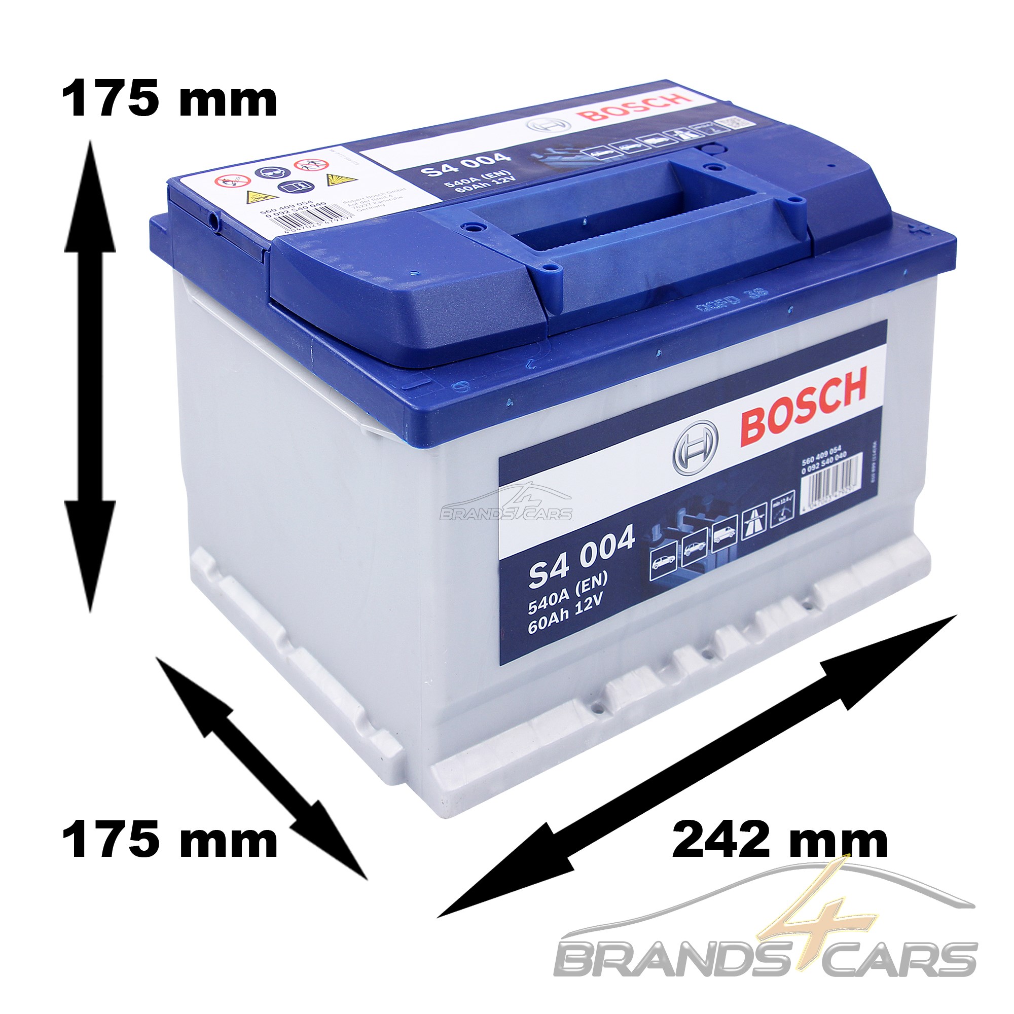 BOSCH S4 004 60Ah 540A 12V AUTOBATTERIE STARTERBATTERIE PKW-BATTERIE ...