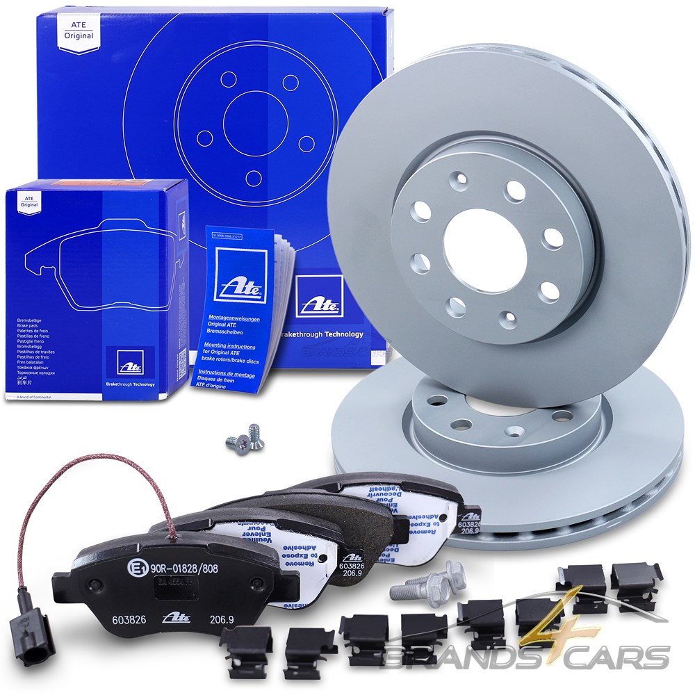 ATE BRAKE DISCS VENTILATED Ø257 + PADS + WK FRONT FOR FIAT GRANDE PUNTO 199  05-1