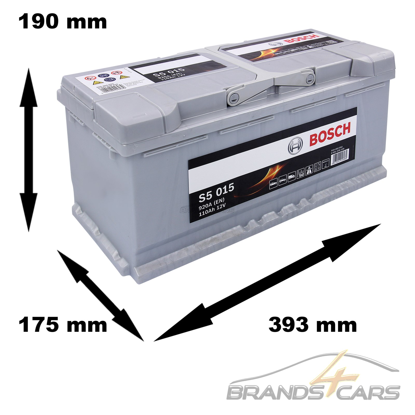 BOSCH S5 015 110Ah 920A 12V AUTOBATTERIE STARTERBATTERIE PKW-BATTERIE ...